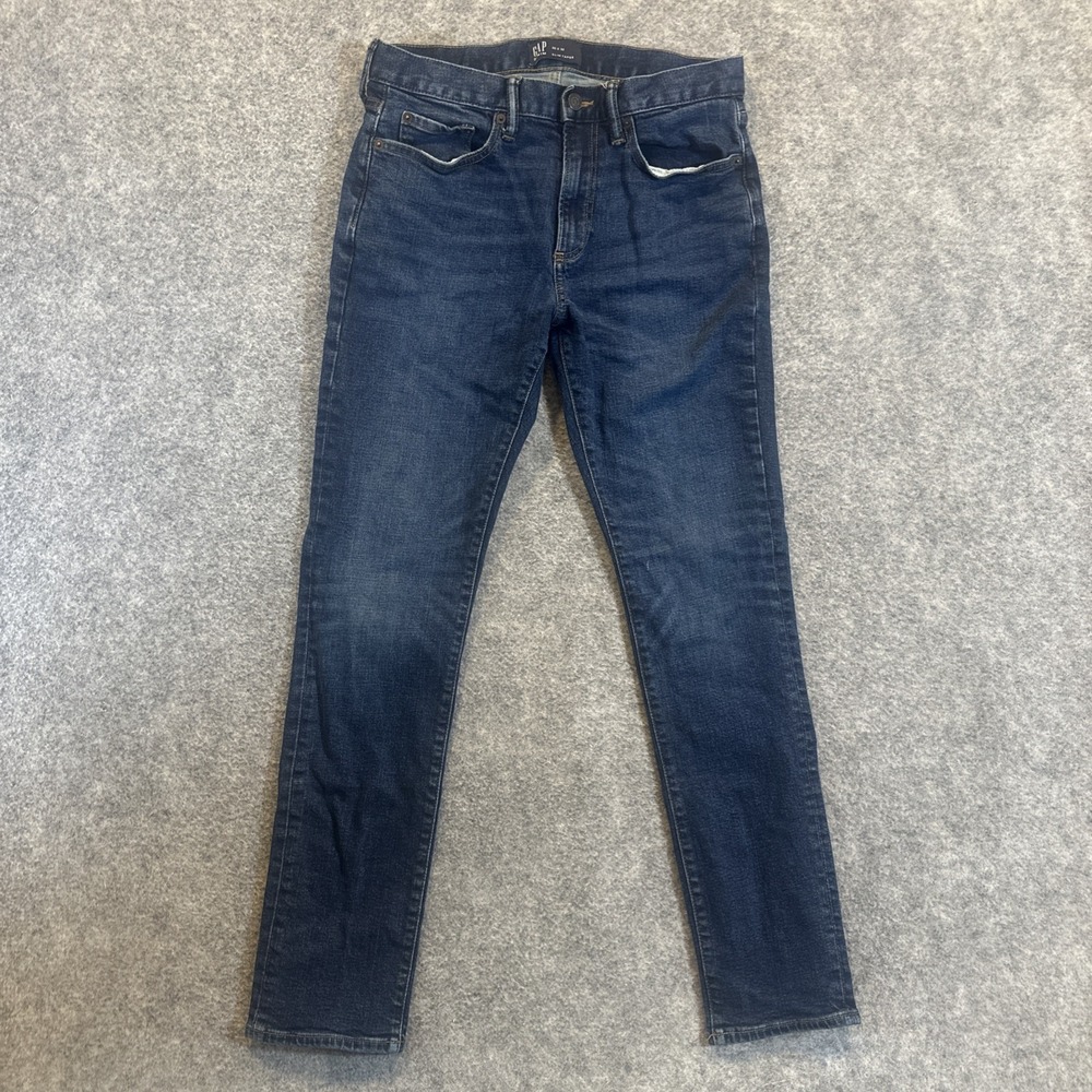 GAP Jeans Mens 30x32 Blue Denim‎ Pants Straight Leg Cotton Slim Taper